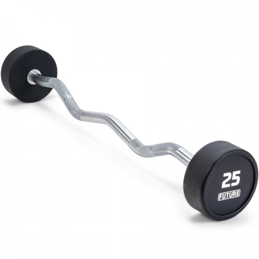 10 - 45kg Premium Urethane EZ Curl Barbell Set