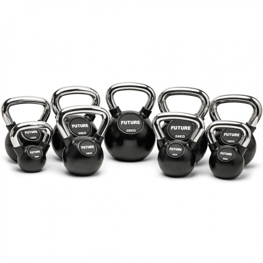 4-28kg Premium Rubber Coated Kettlebell Set