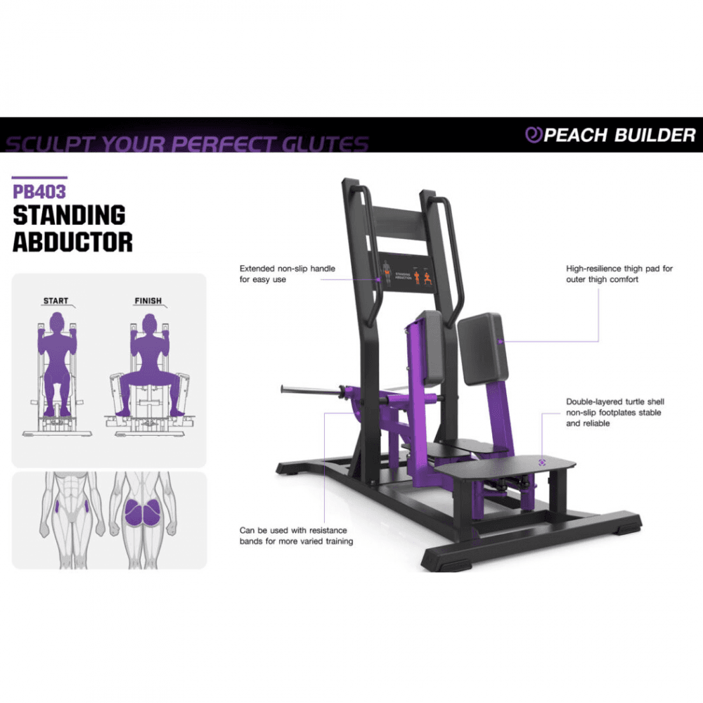 Peach Builder Plate Loaded Standing Abductor