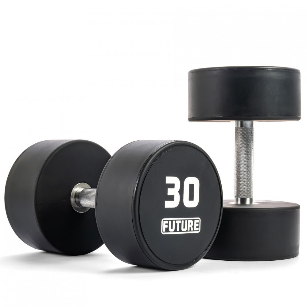 2.5 - 30kg Premium Urethane Dumbbell Set & Horizontal Rack (12