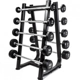 10 - 45kg Premium Rubber Barbell Set & Rack