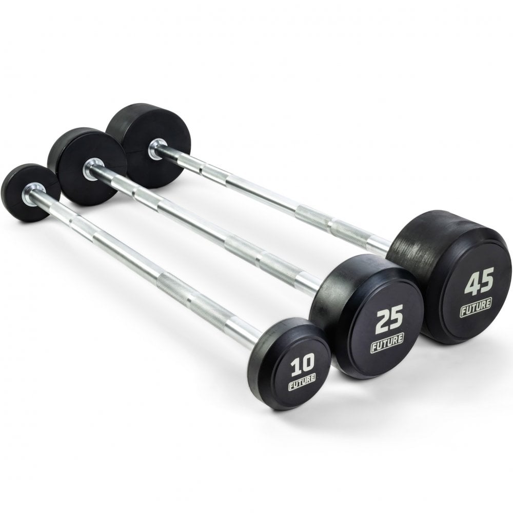 10 - 45kg Premium Rubber Barbell Set