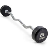10 - 45kg Premium Rubber EZ Curl Barbell Set