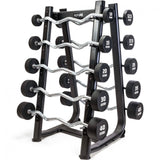 10 - 45kg Premium Urethane EZ Curl Barbell Set & Rack