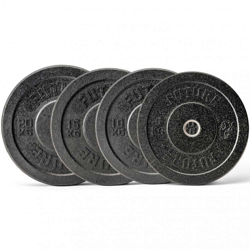 100kg Hi-Temp Black Rubber Olympic Bumper Weight Plate Set