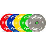 150kg Competition Calibrated Colour Coded Olympic Bumper Plate Set