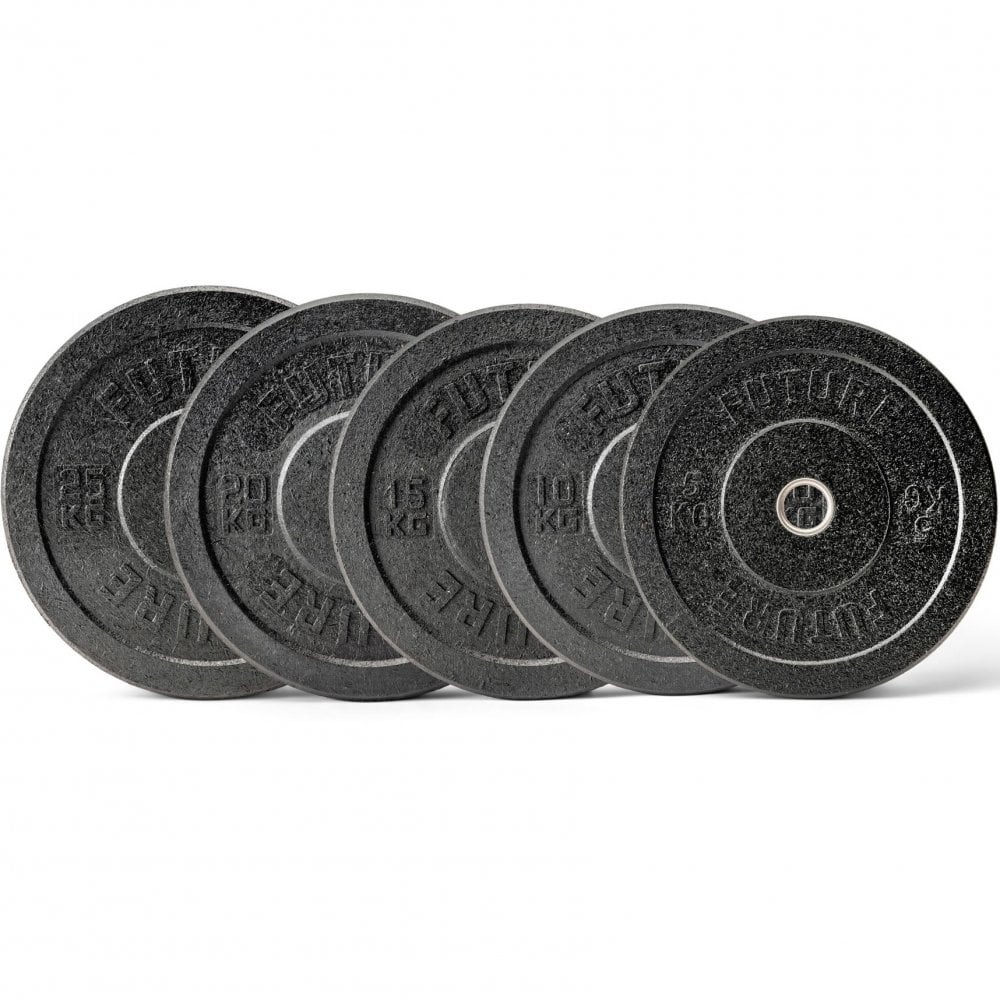 150kg Hi-Temp Black Rubber Olympic Bumper Weight Plate Set