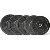 150kg Hi-Temp Black Rubber Olympic Bumper Weight Plate Set