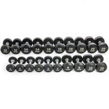 2 - 20kg Premium Rubber Dumbbell Set & Vertical Rack