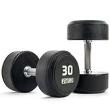 2.5 - 30kg Premium Rubber Dumbbell Set (12 Pairs)