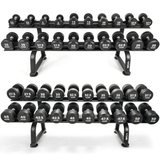 2.5 - 50kg Premium Rubber Dumbbell Set & Horizontal Racks