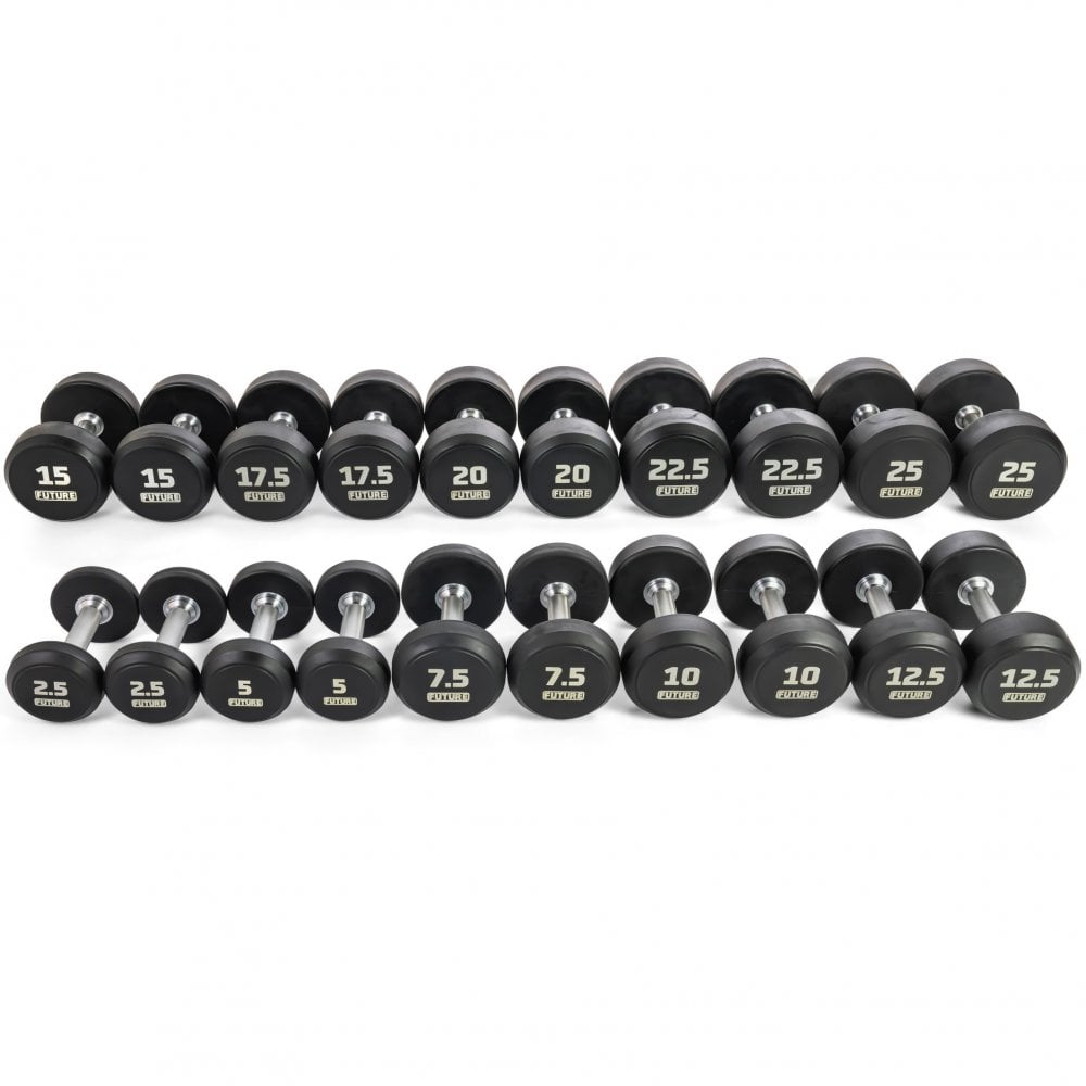 2.5 - 50kg Premium Rubber Dumbbell Set