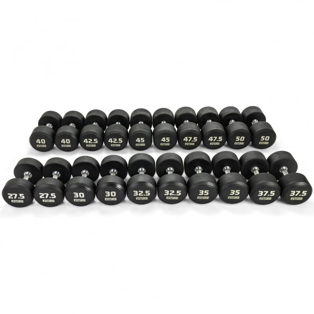 2.5 - 50kg Premium Rubber Dumbbell Set