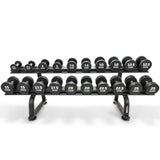 2.5 - 50kg Premium Urethane Dumbbell Set & Horizontal Racks