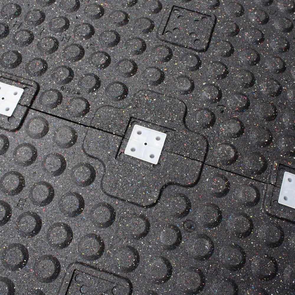 20mm EPDM Black Premium Rubber Gym Flooring (100cm x 50cm Tile)